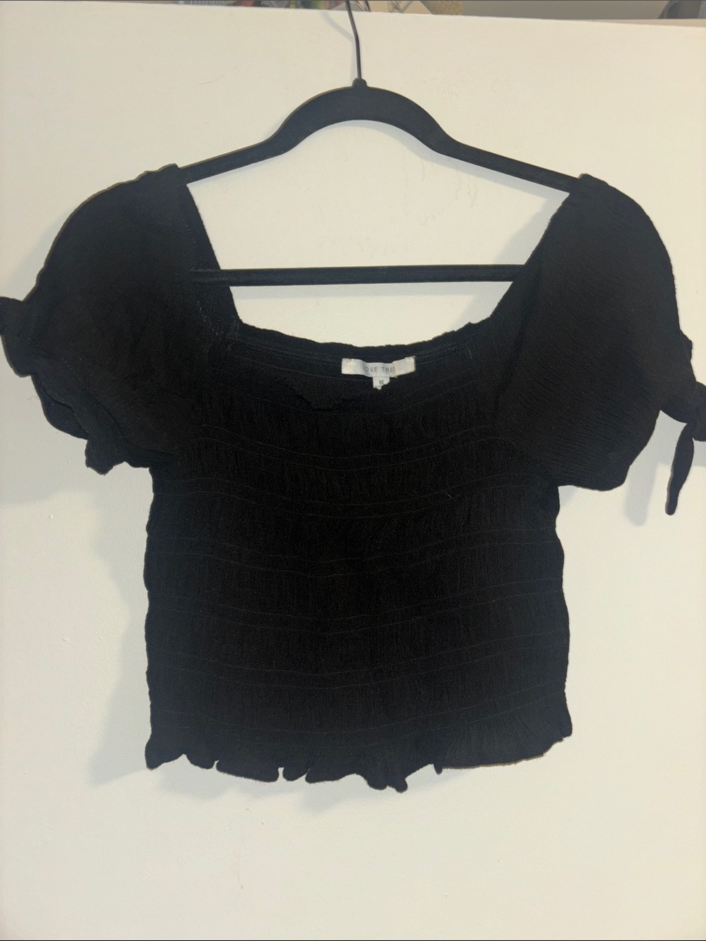 Girl’s Black Smocked Short Sleeve/ Off The Shoulder Top